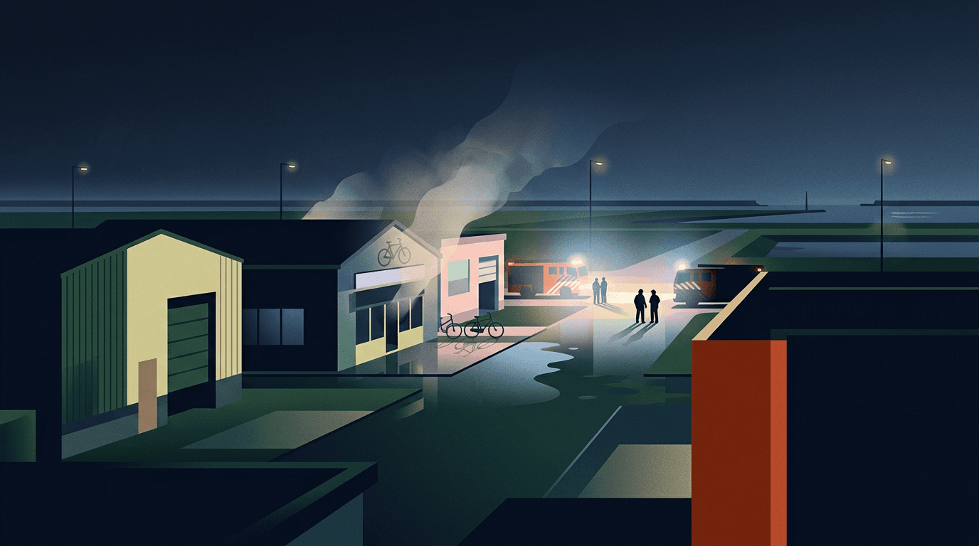 Snelle brandweerinzet bij nachtelijke brand Bikeshop Urk