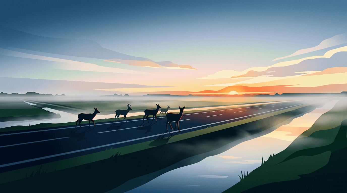 Let op: zomertijd van kracht - extra alert zijn op overstekend wild