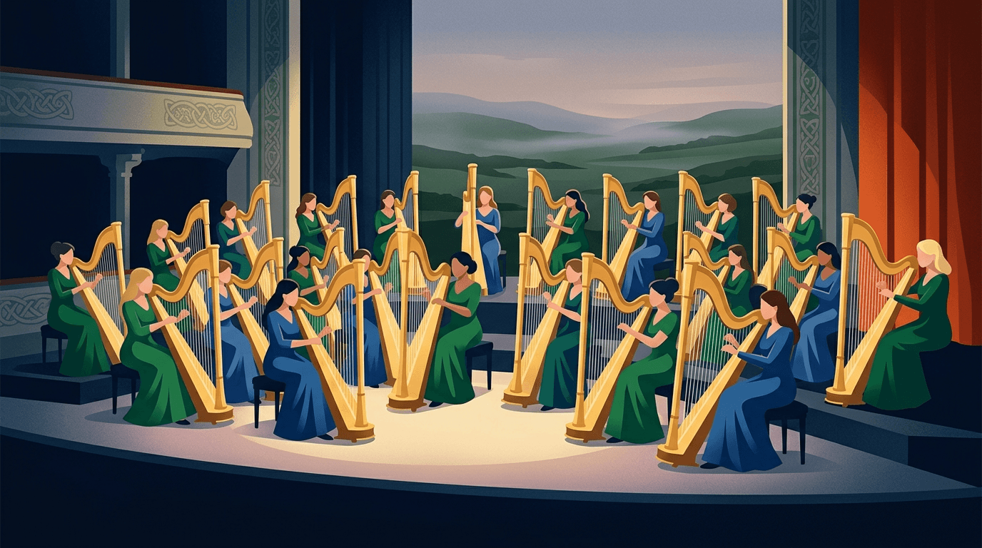 Harpensemble brengt Ierse legende 'Flidias en de magische harp' tot leven in 't Voorhuys