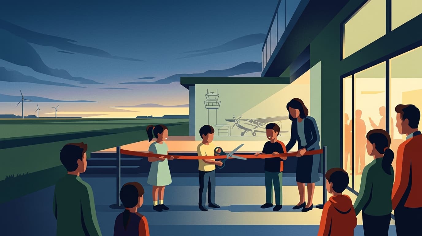 Drontense schoolklas opent luchtverkeersleidingsexpositie in Aviodrome Lelystad