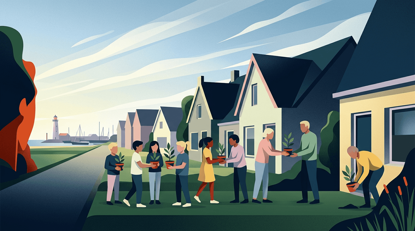 Leerlingen Berechja College vergroenen Urk met plantenactie