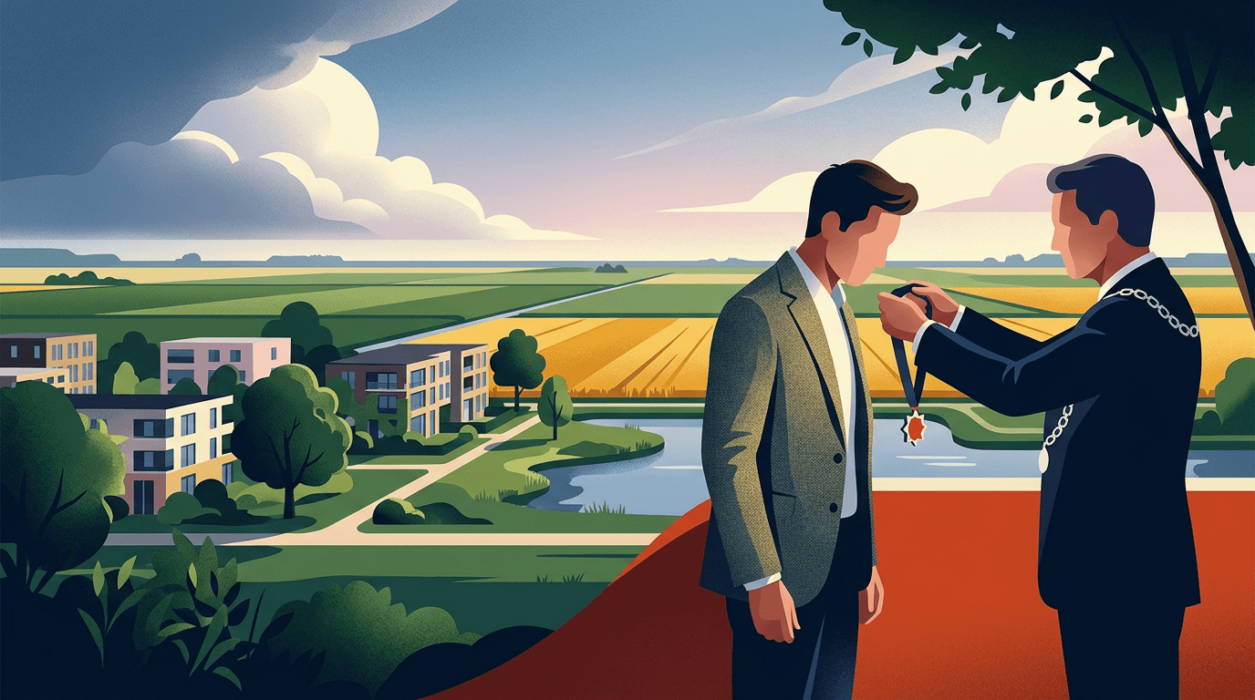 Hans Laumanns geëerd met lintje voor zijn cruciale rol in de inrichting van Almere