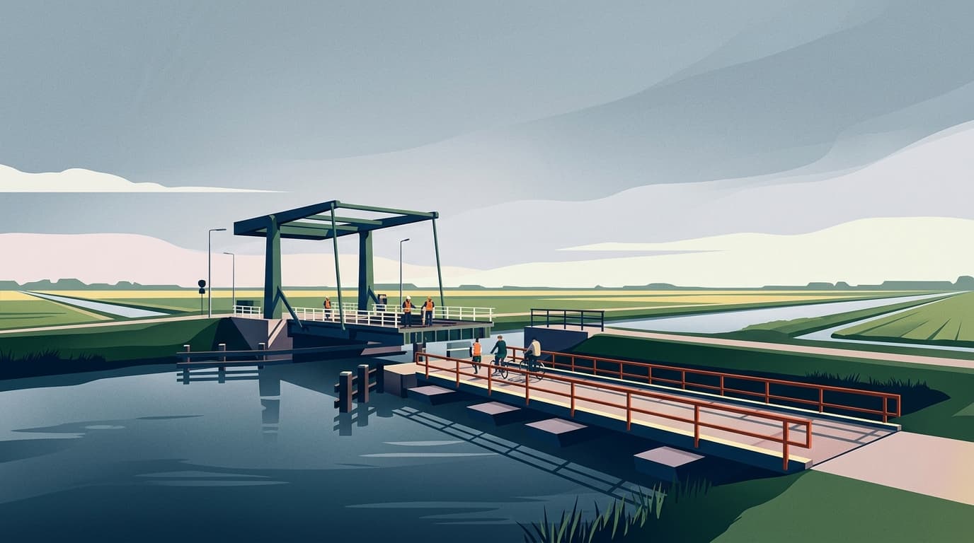 Kadoelerbrug Noordoostpolder zes maanden afgesloten voor groot onderhoud