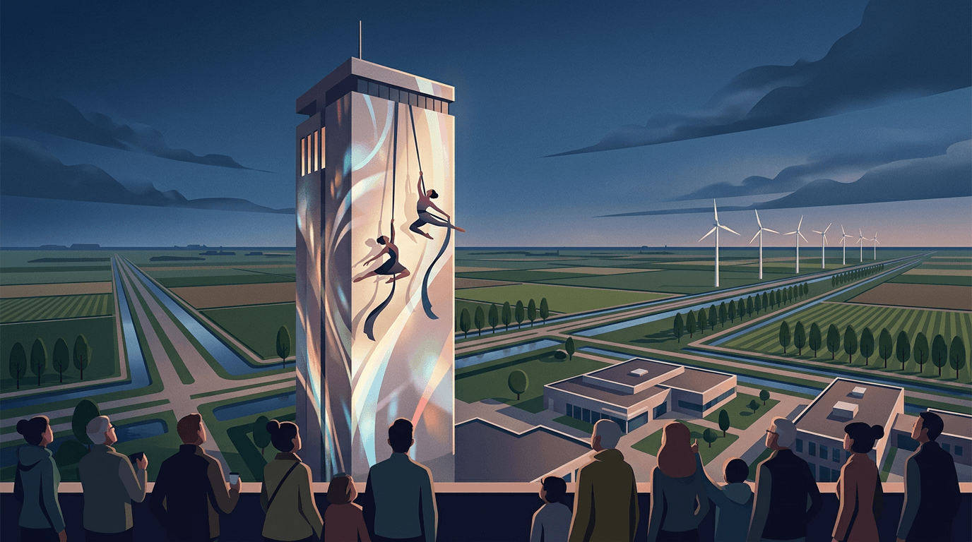 Poldertoren Emmeloord heropent met spectaculaire licht- en dansvoorstelling