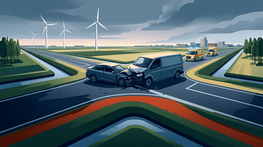 Meerdere gewonden bij botsing op kruising Gooiseweg en Ganzenweg in Zeewolde