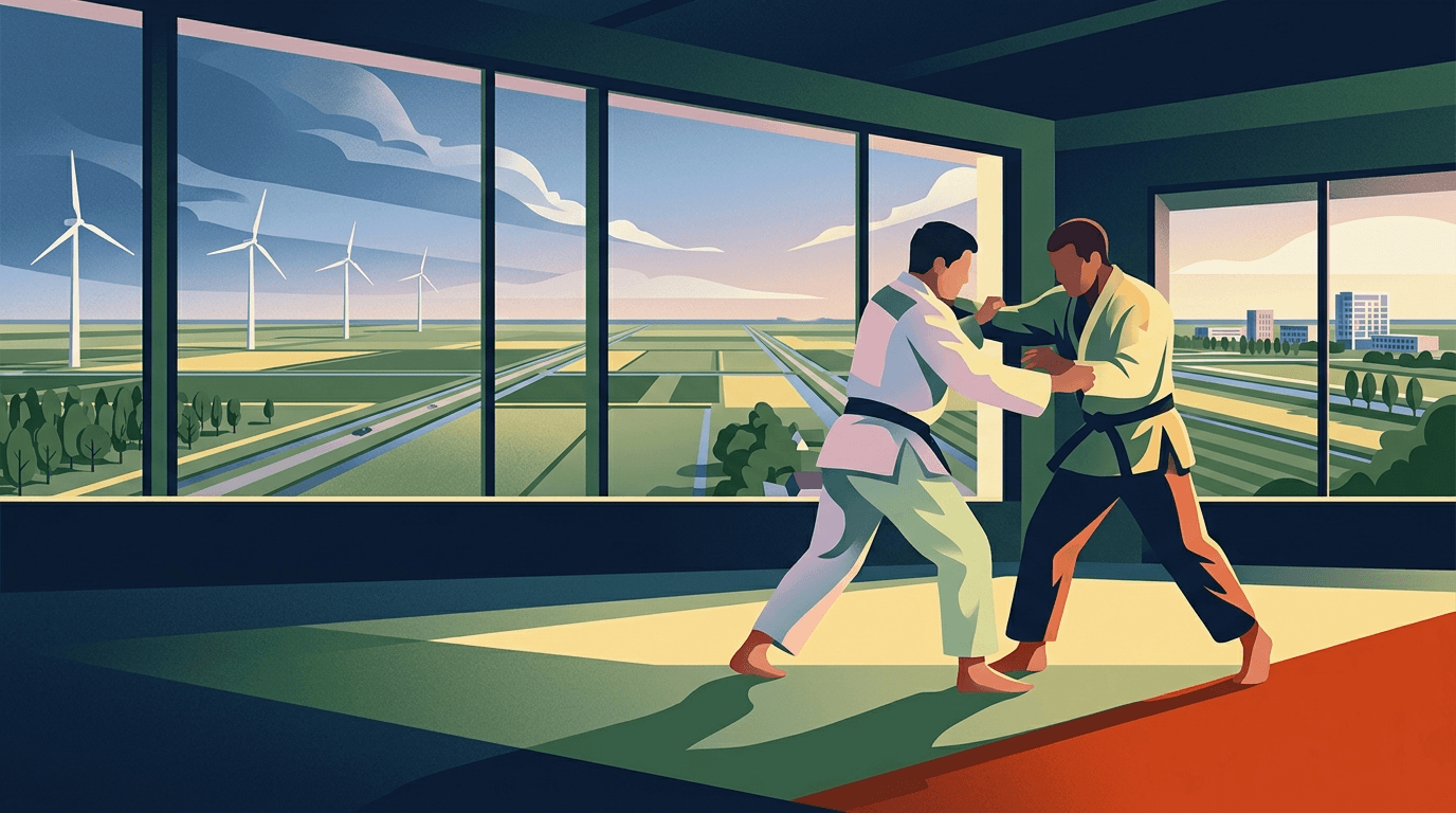 Judoka's uit Flevoland in actie tijdens Randori-competitie in Swifterbant