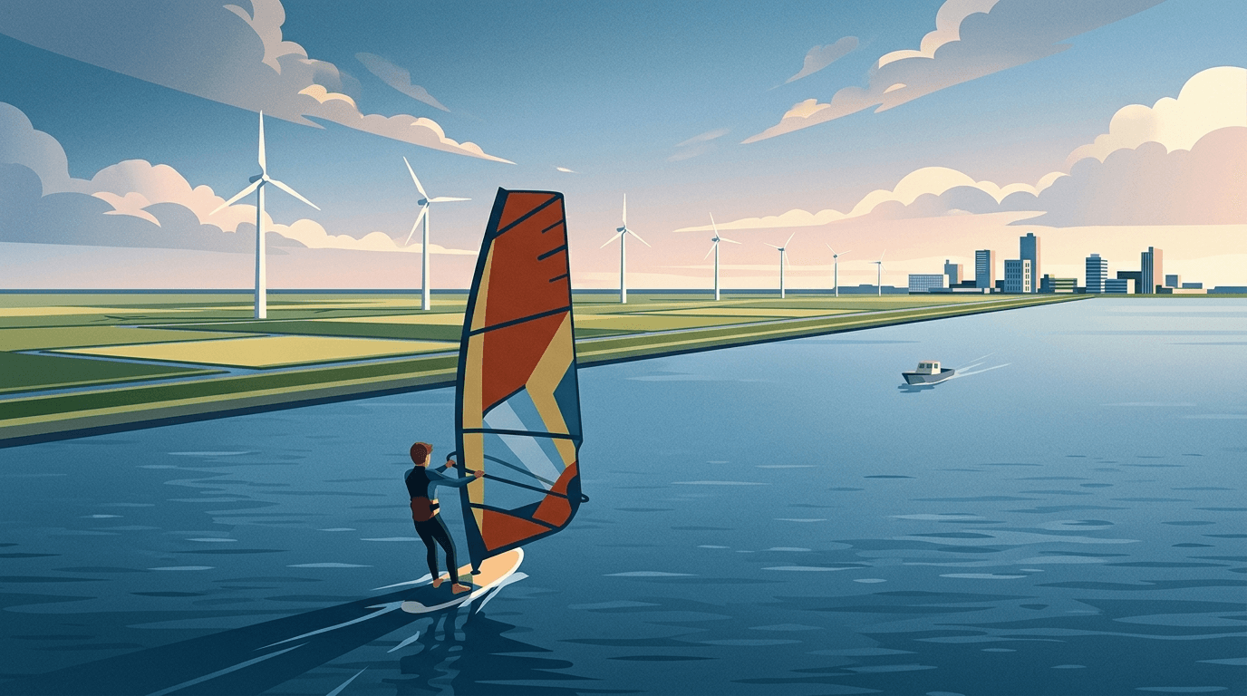 Lelystadse tiener surft IJsselmeer over voor KWF