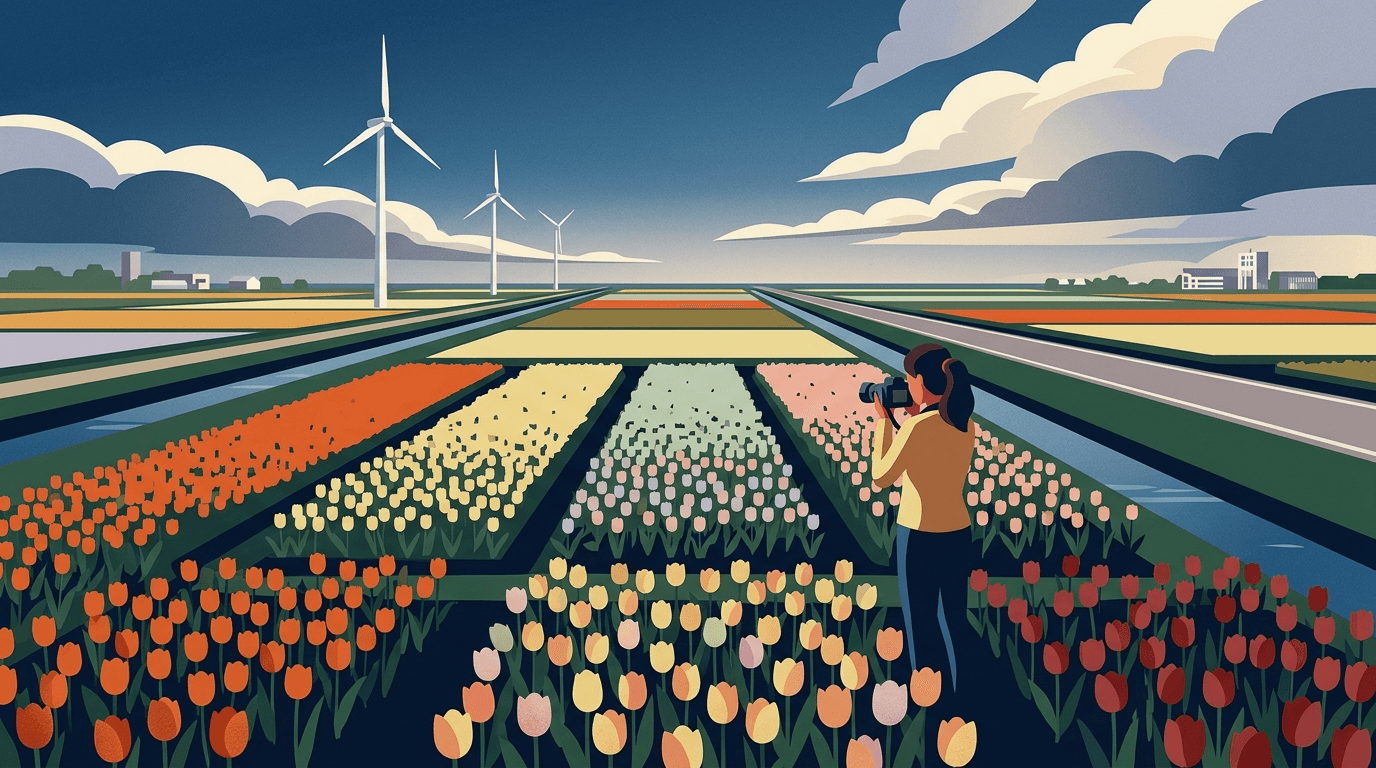 Kleurrijke tulpenvelden in Marknesse trekken fotograaf en bezoekers