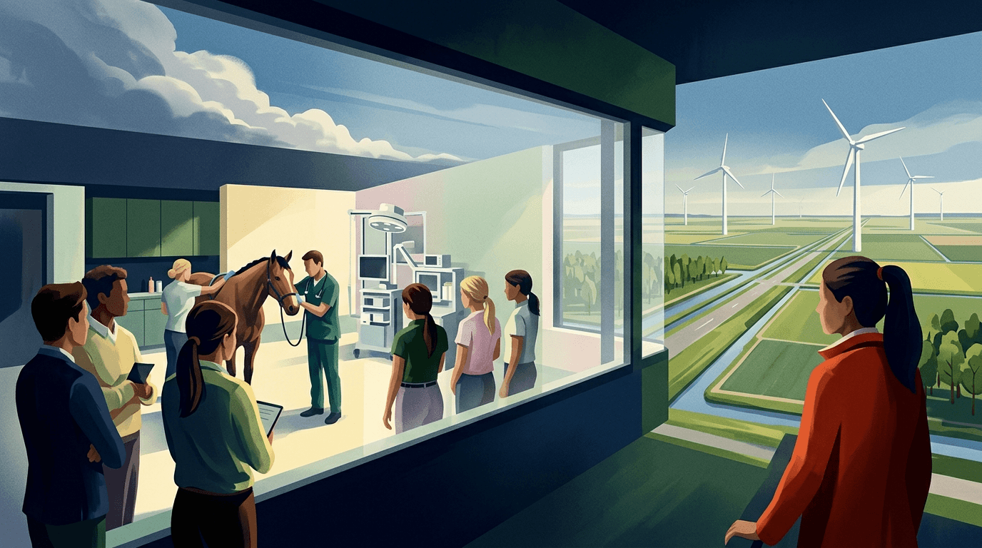 Franse studenten paardenhouderij bezoeken Dierenkliniek Emmeloord