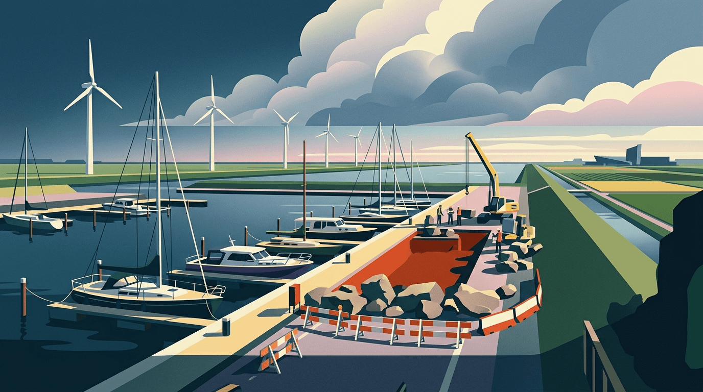 Beperkte ligplaatsen in passantenhaven Urk door kadeversterking en drukte