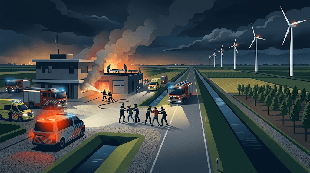 Hulpdiensten Zeewolde oefenen met rellende jongeren