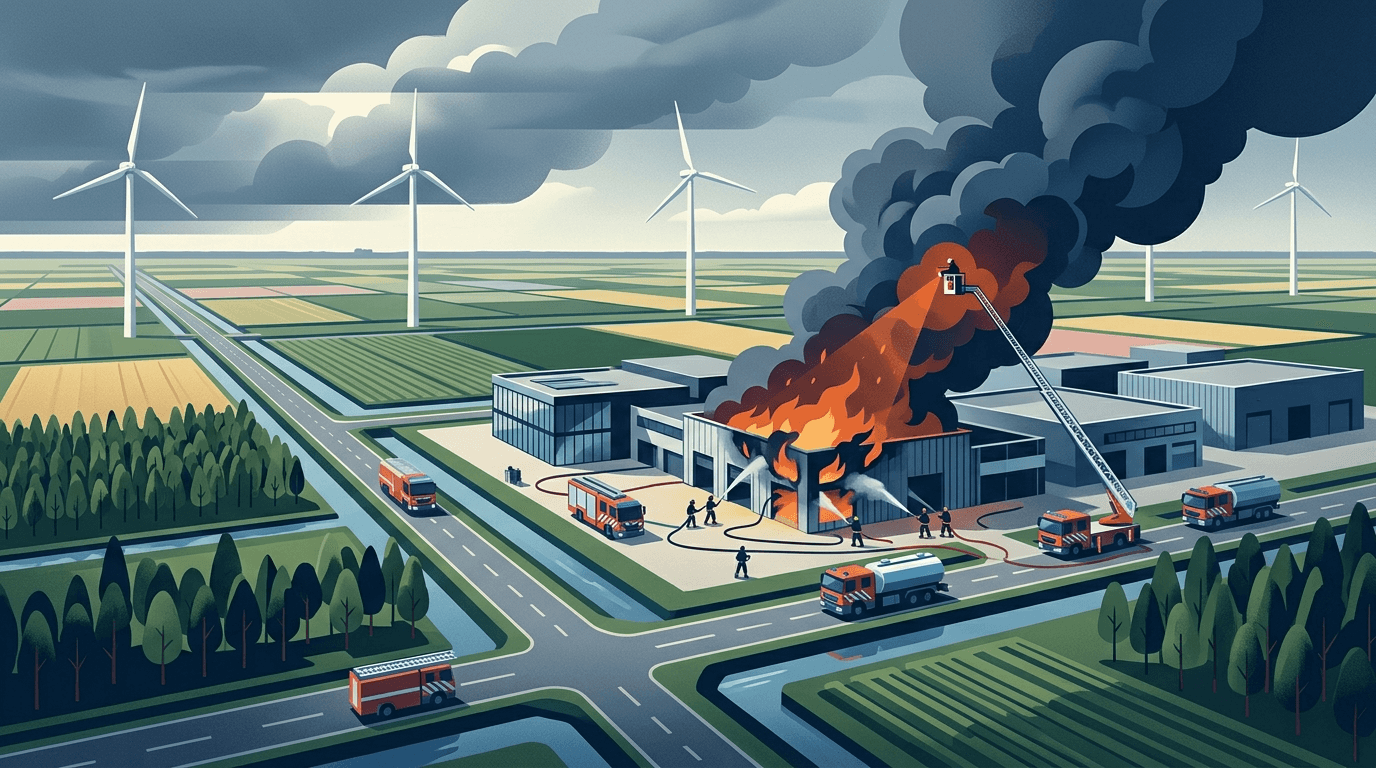 Complexe brand bestreden op industrieterrein Markerkant in Almere