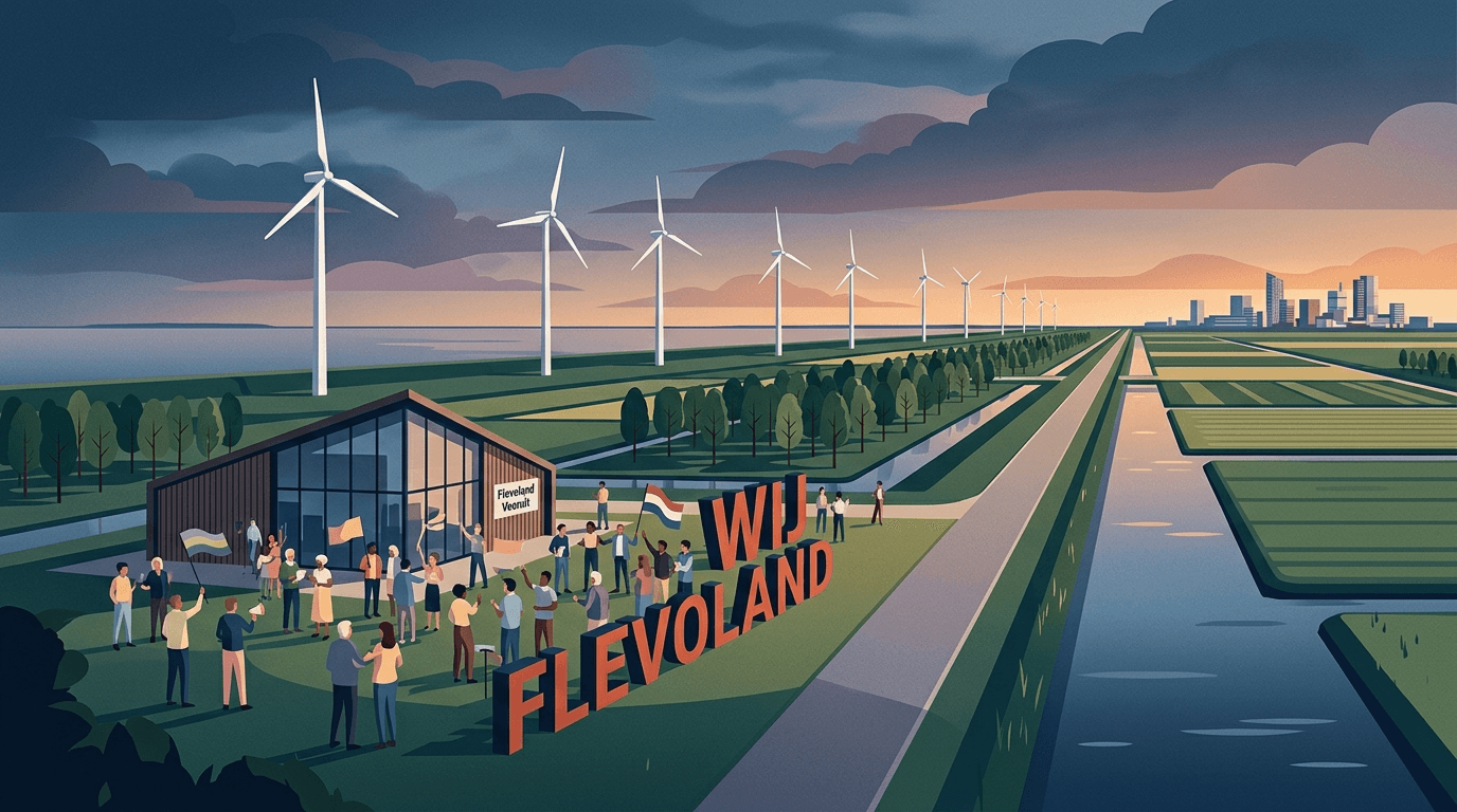 WIJ FLEVOLAND-letters sieren nu het strand van Almere
