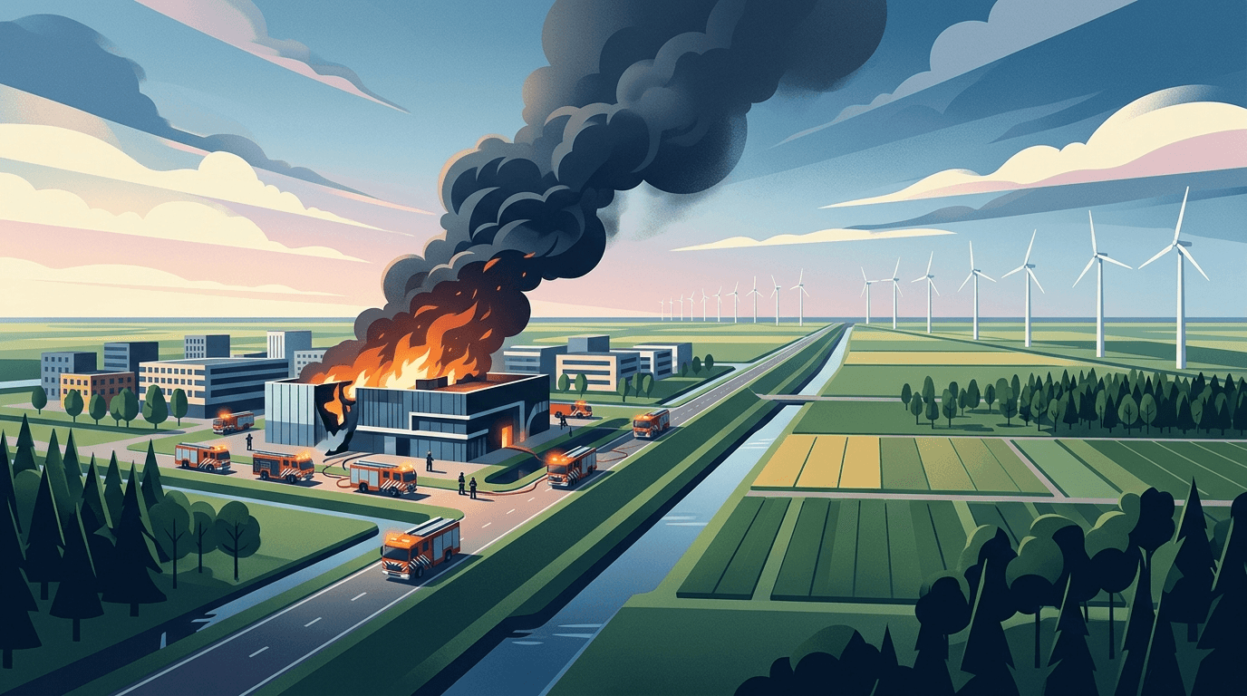 Grote brand bij datacenter in Almere zorgt voor rookontwikkeling