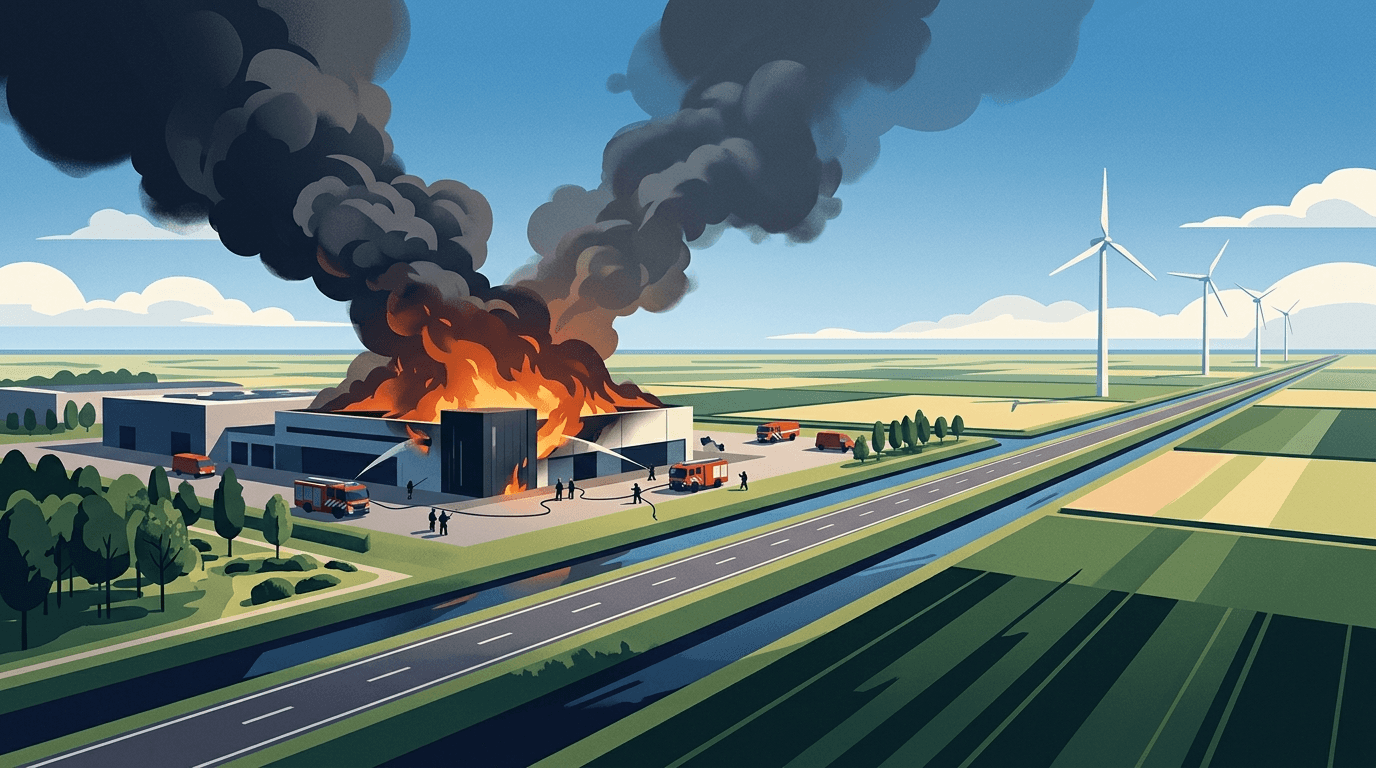 Brandweer blijft blussen bij datacenterbrand in Almere