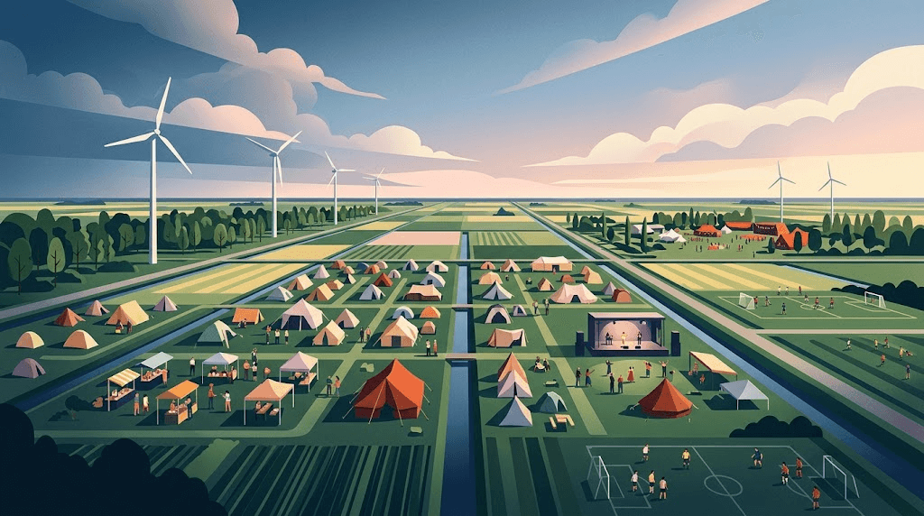 Noordoostpolder verandert in gigantische camping tijdens Uit-jeTent