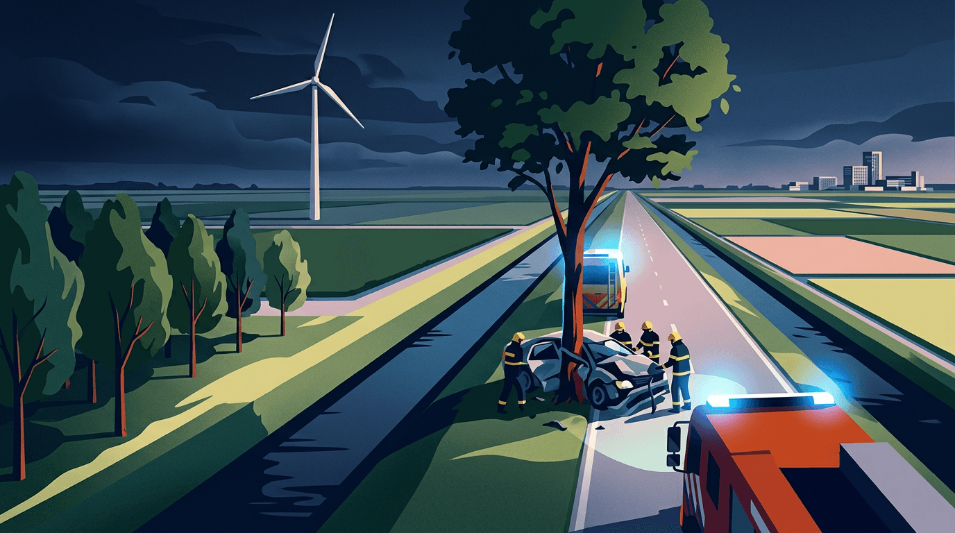 Automobilist zwaargewond na botsing tegen boom bij Rutten
