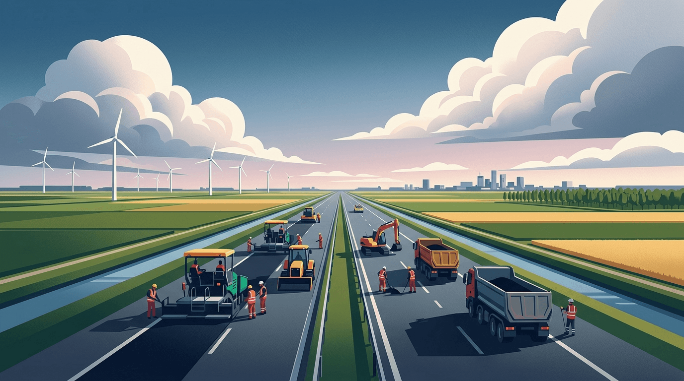 Groot onderhoud A6 tussen Emmeloord en Lemmer start deze week