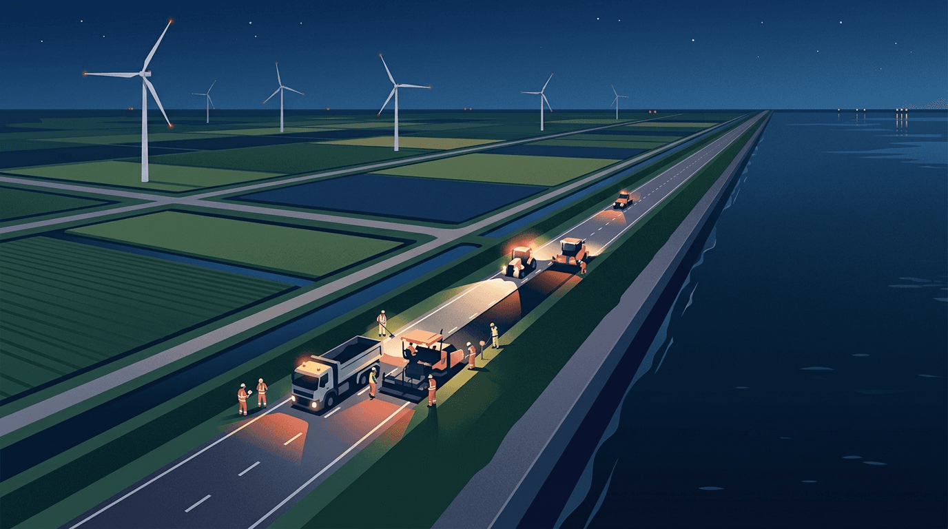 Markerwaarddijk drie nachten afgesloten voor verkeer
