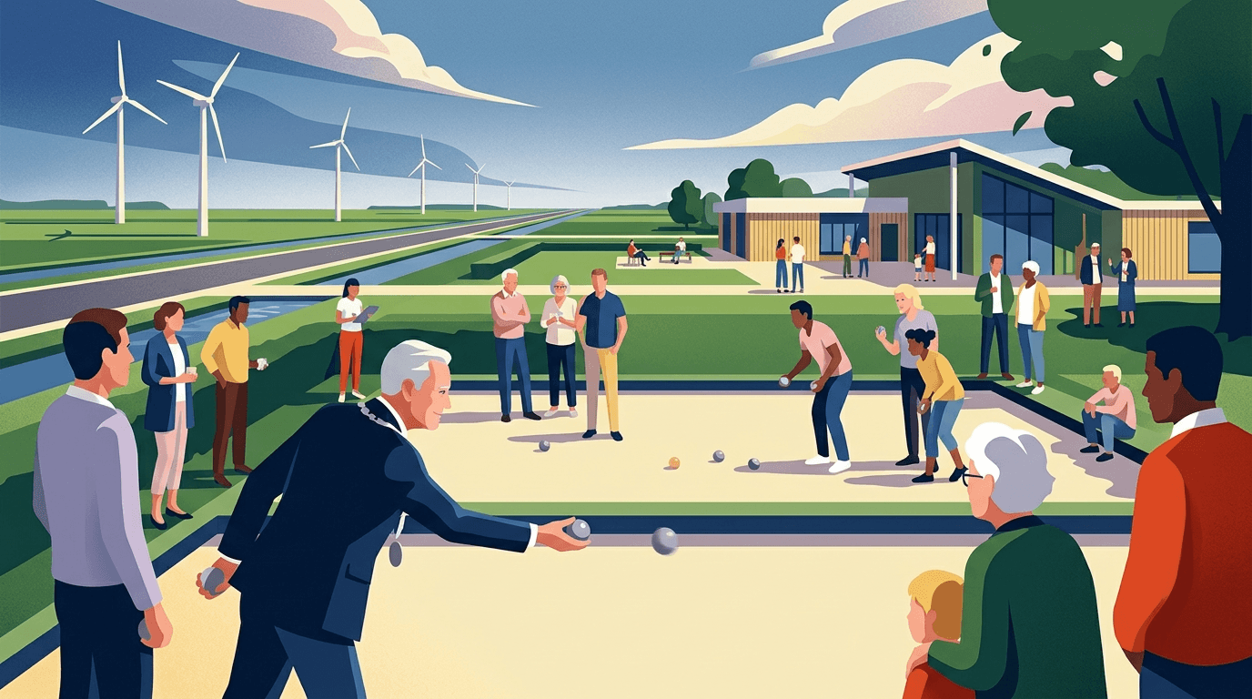 Nieuwe Jeu de Boulesbaan 'De Golfslag' Verrijkt Emmeloord: Burgemeester Opent met Eerste Bal