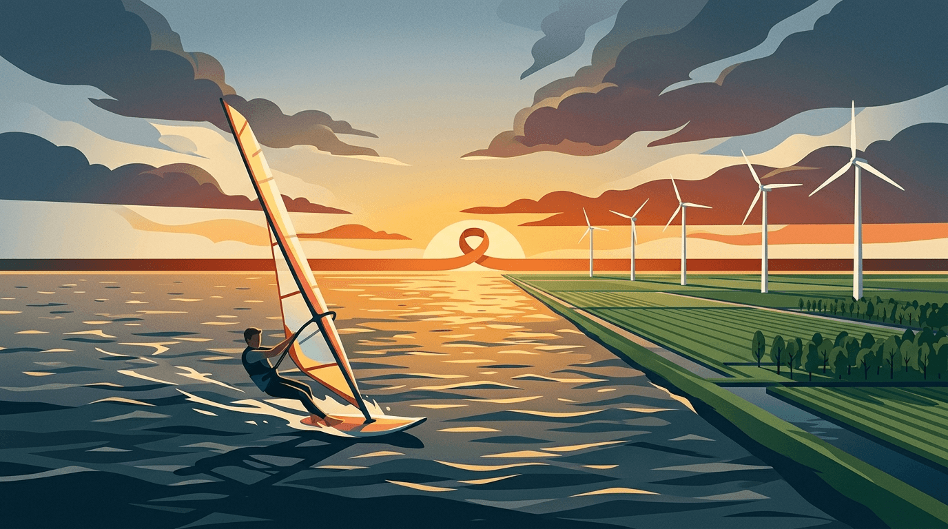 Lelystadse Surfheld Ingmar Etmans Zeilt 52 Kilometer voor KWF en Inspireert Flevoland