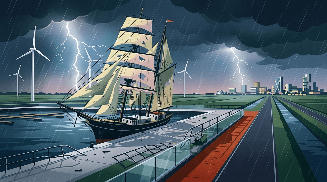 Zeilschip Soeverein Biedt Het Hoofd Aan Extreem Noodweer in Bataviahaven: Een Les in Veerkracht