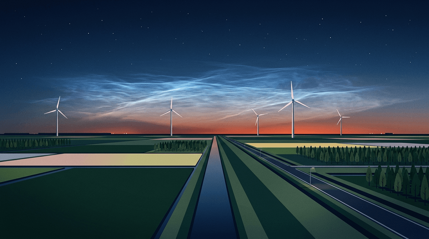 Zilverachtige Wolken Verlichten Flevolandse Nachten: Een Zeldzaam Natuurfenomeen Boven de Polderhemel