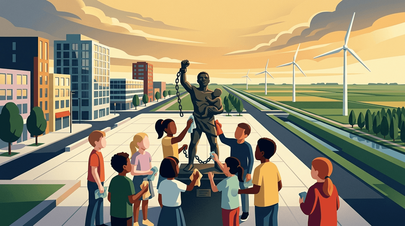 Almeerse Leerlingen Poetsen Slavernijmonument Voor Herdenking: Een Les in Geschiedenis en Toekomst